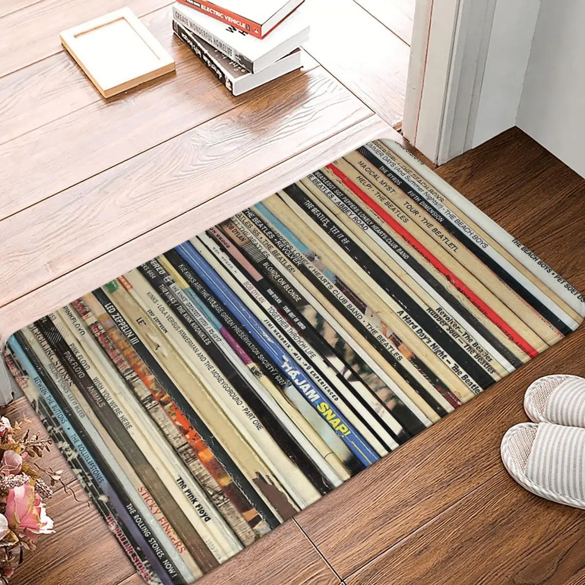 

Rock Hip Hop Non-slip Doormat Kitchen Mat Rock Vinyl Records Balcony Carpet Welcome Rug Home Decor