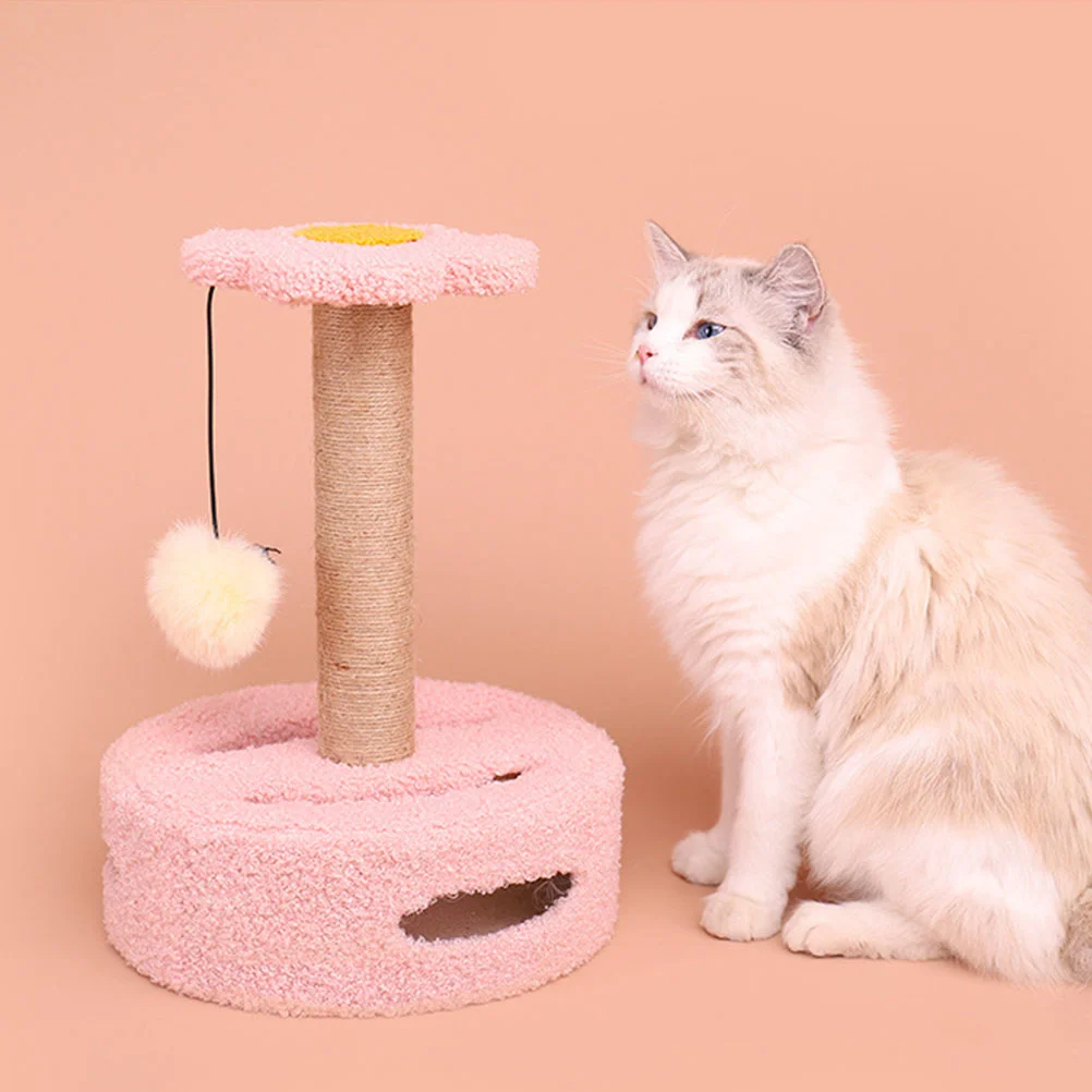 

Cat Climbing Frame Reusable Scratching Post Comfortable Kitten Scratcher Daily Use Chew Toys Adorable MDF Pole Tree Vertical