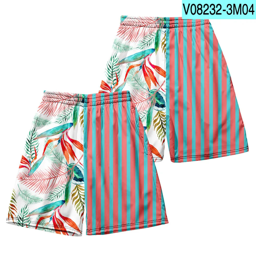 Patchwork Striped Courple Beach Pants Print Summer New Shorts S M L XL XXL 3XL 4XL 5XL 6XL Loungewear Pajamas Trousers