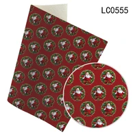 festive christmas pattern artificial leather lychee pattern party gift decoration material diy 30x136cm