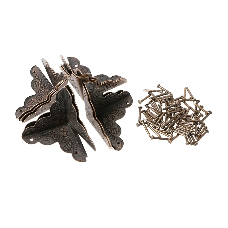 

10 Pcs Antique Jewelry Box Corner Wooden for CASE Corner Protector Bronze T 85WC