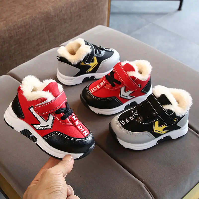 2022 Winter New Baby's Walking Shoes Large Cotton 0-1-3 Year Old Boys' Sports Soft Sole Thickened Non Slip Children's Shoes