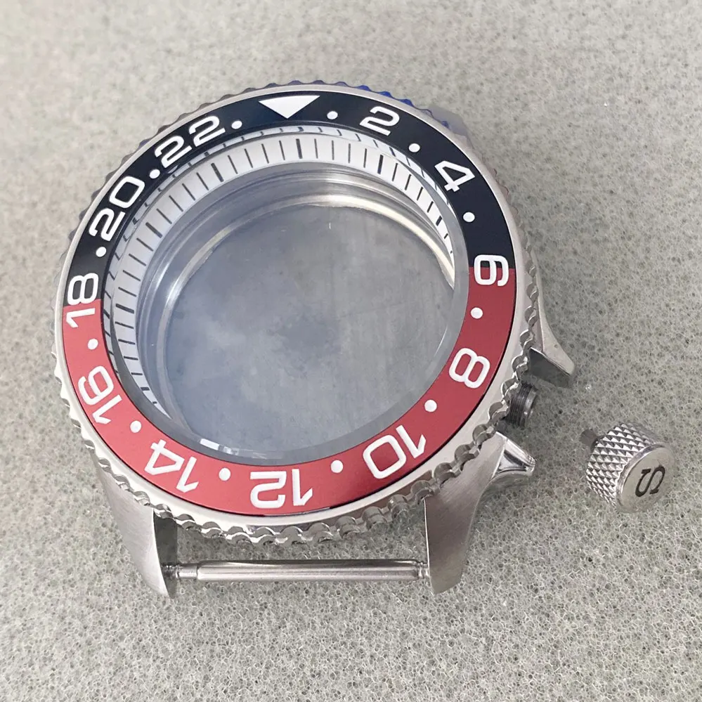 41.5mm Watch Case Stainless Steel 3.8-Crown White Inner Ring Case, SKX007 Replacement Fit NH35 NH35 4R Movement