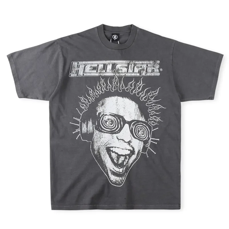 

2023 Summer New Hellstar T-shirt Funny Print Monogram T Shirt Men Women Couples Top Tee