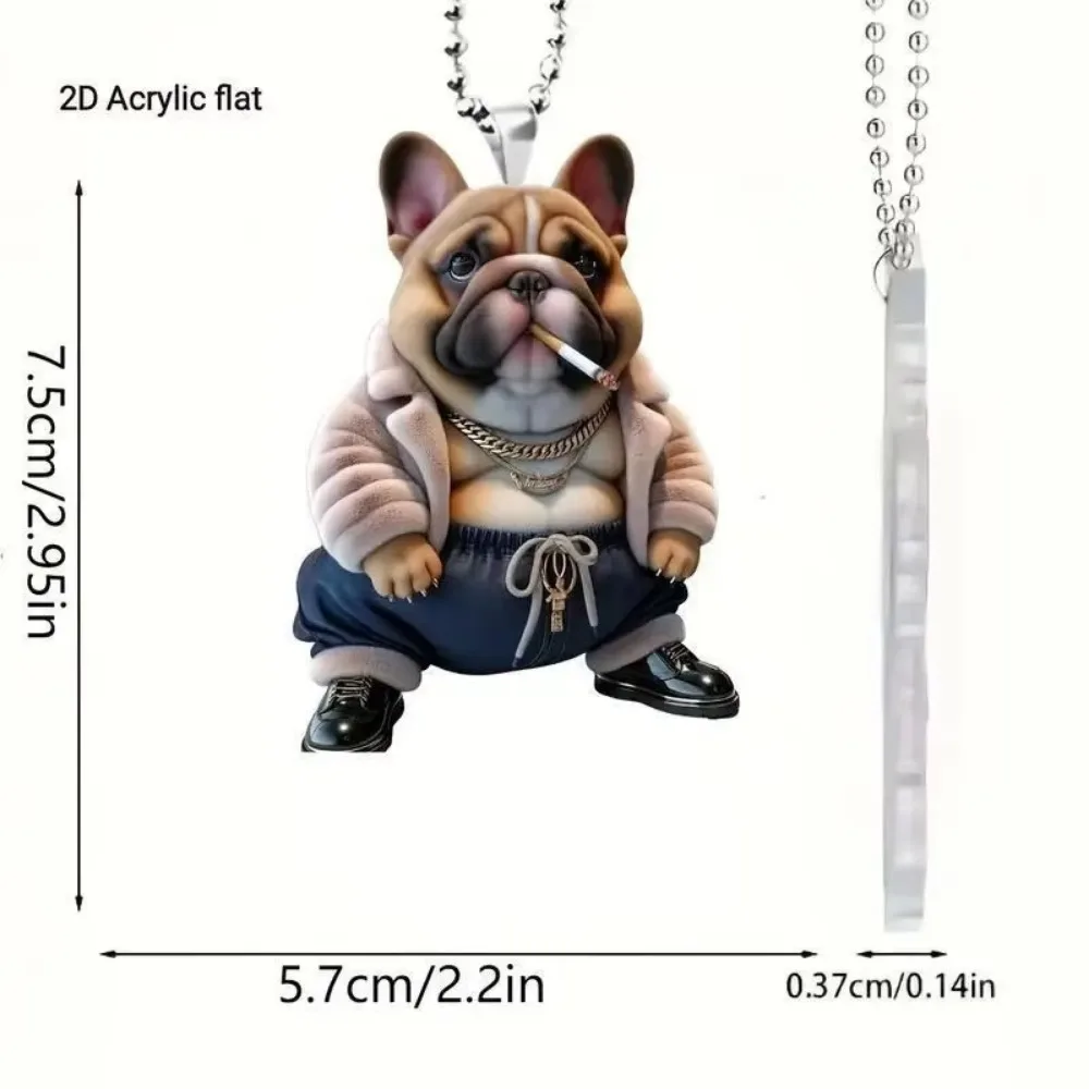 2D плоский милый китайский Шарпей курительная собака акриловый брелок креативный