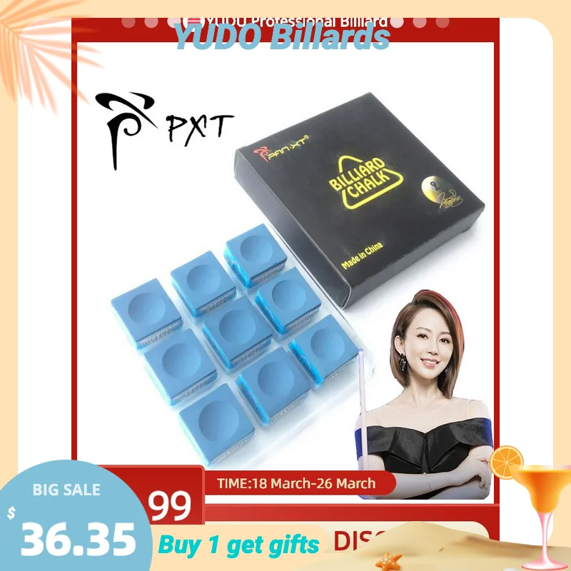 

PXT Billiard Magical Chalk 9 Pieces in A Box Oily Dry Pool Cue Chalk High Quality Billiard Accessories for Dropshipping