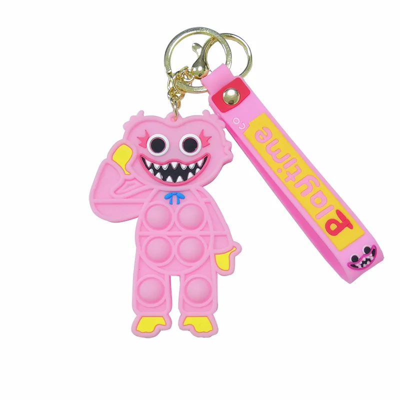 

Kawaii Little Monster Pop Fidget Toys its Poppy Keychain Anti-Stress Relieve Autism Push Bubble Children Sensory Toy for Kids