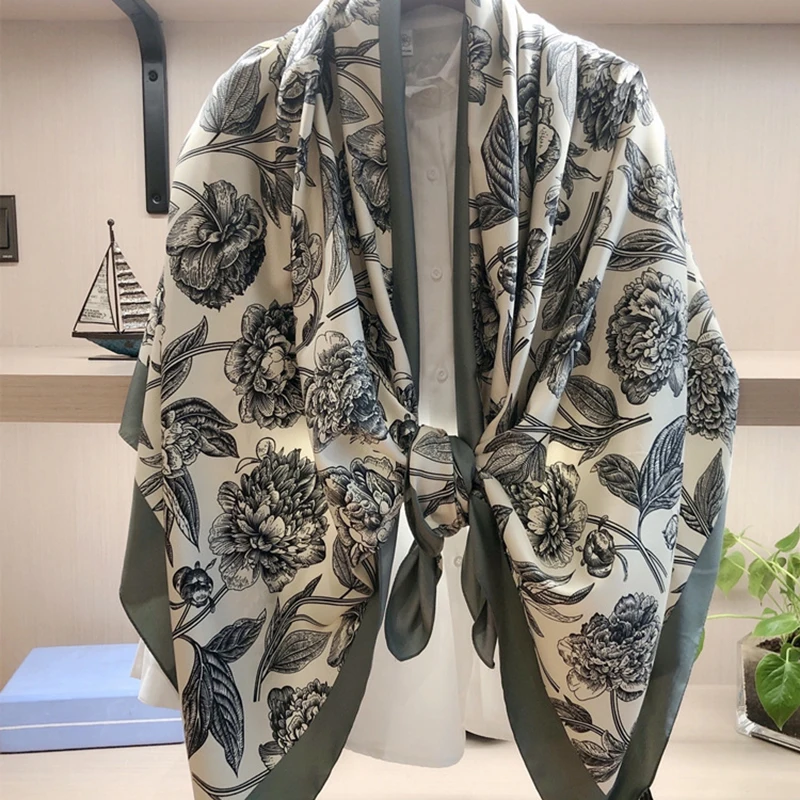 

Роскошный брендовый женский шарф, модные шелковые шарфы с принтом, летние шали и палантины, мягкая Пашмина, Женская бандана