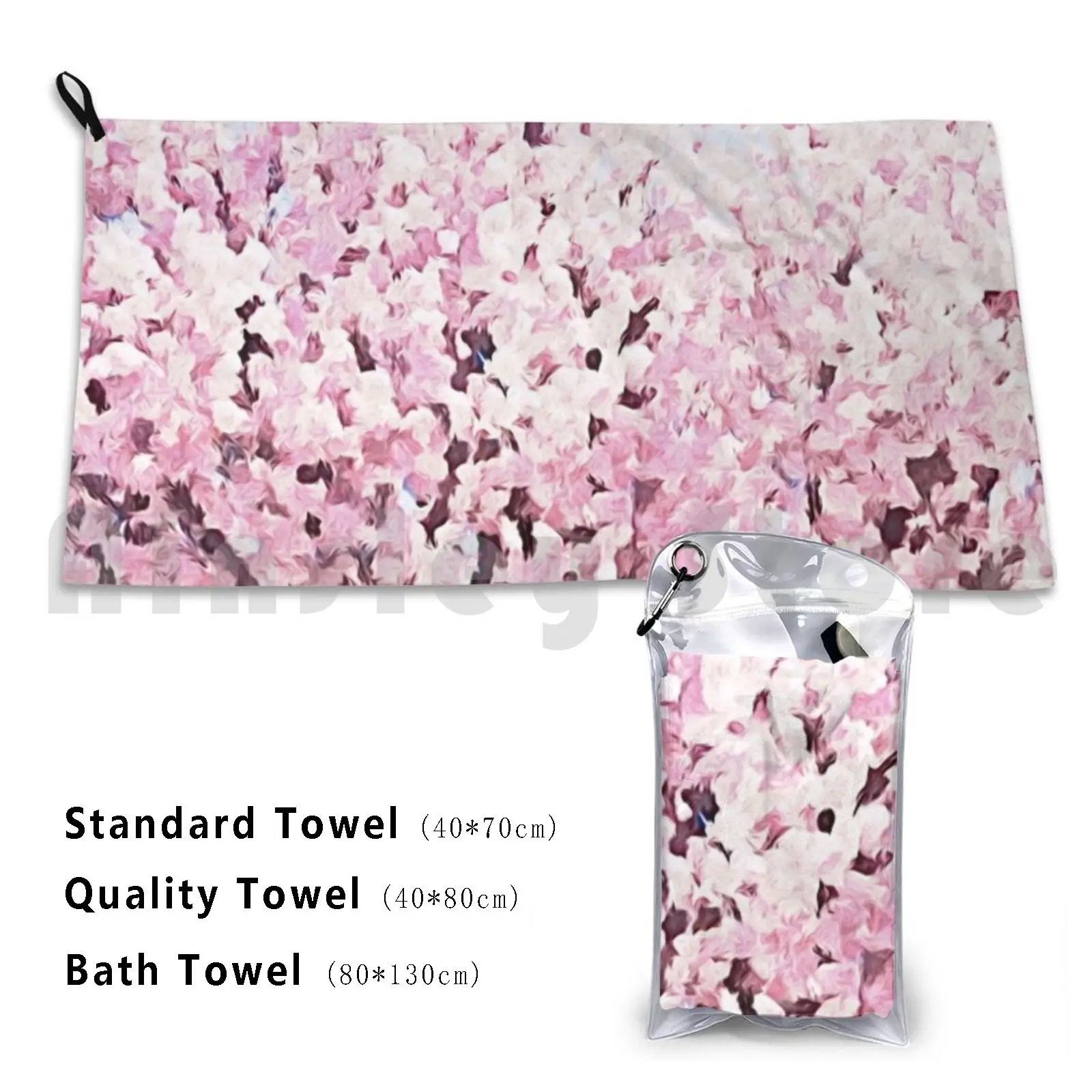 Полотенце на заказ с изображением цветущей вишни |