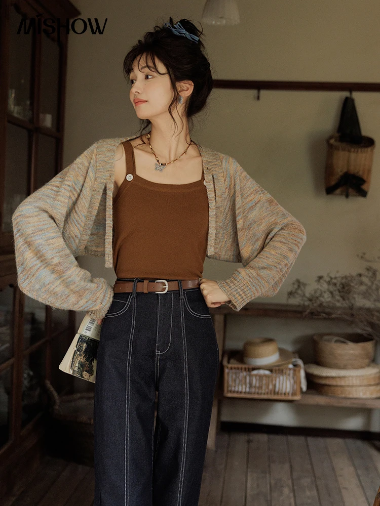 Женский облегающий кардиган из смеси шерсти без рукавов