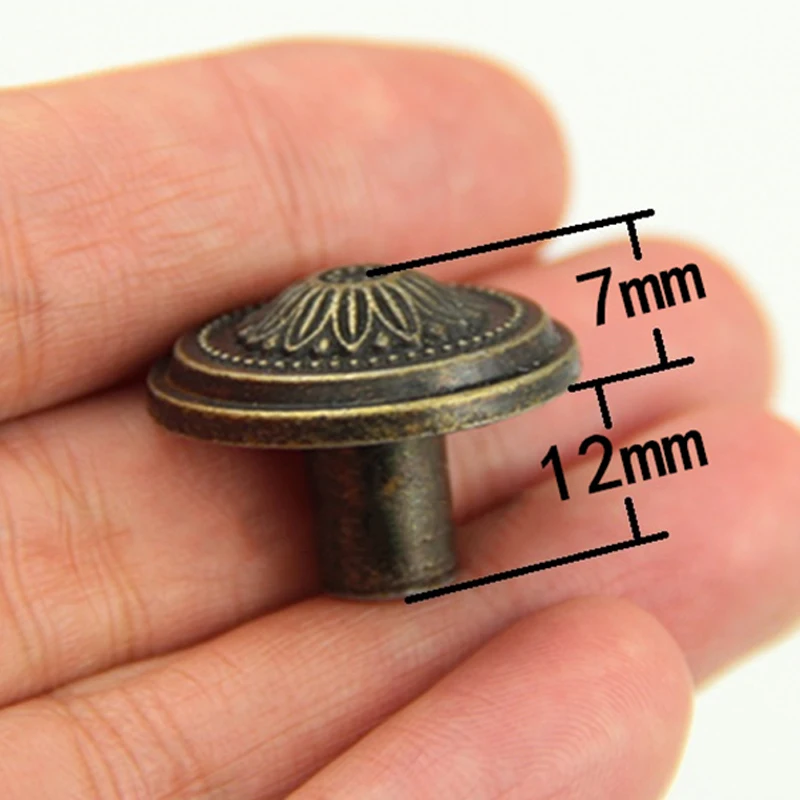 

26x19mm Retro Zinc Alloy Kitchen Drawer Cabinet Door Handle Furniture Knobs Hardware Cupboard Antique Pull Handles Bronze Tone