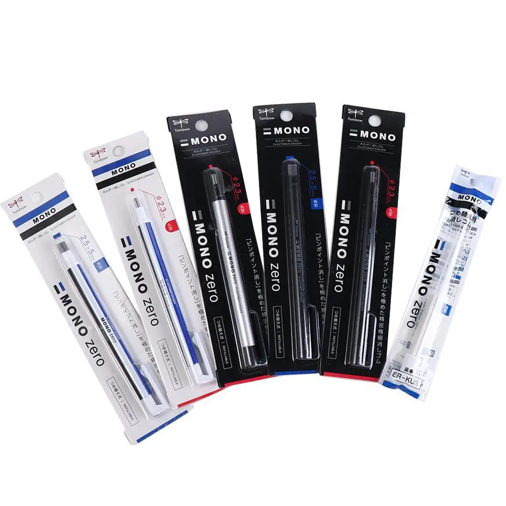 Фото Tombow MONO Zero ластик с плоским/супертонким резиновым наконечником, тип ручки, профессиональный высокоточный ластик для карандашей для бликов манги №3