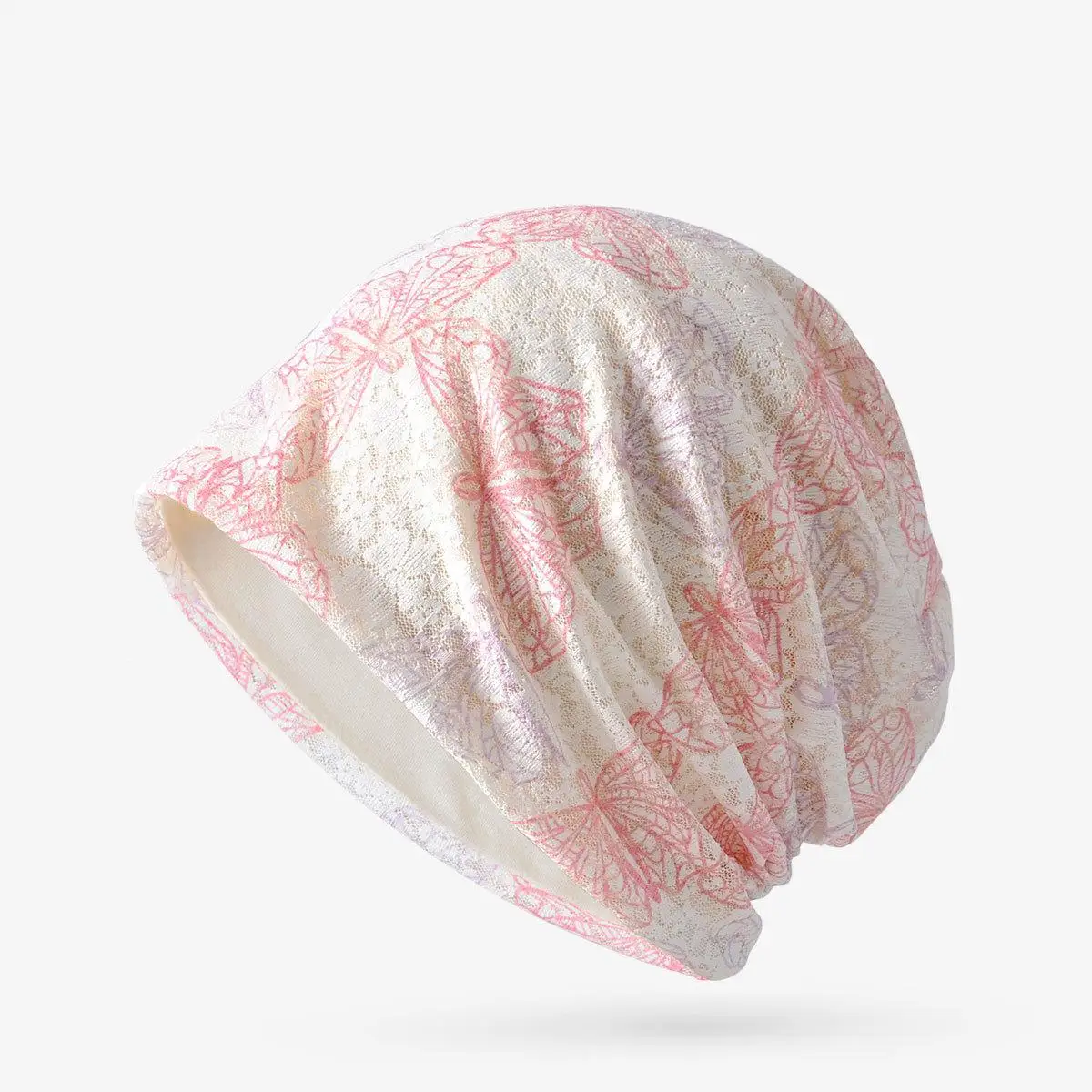 Женская облегающая шапочка дышащая мешковатая с бабочками и цветами женская