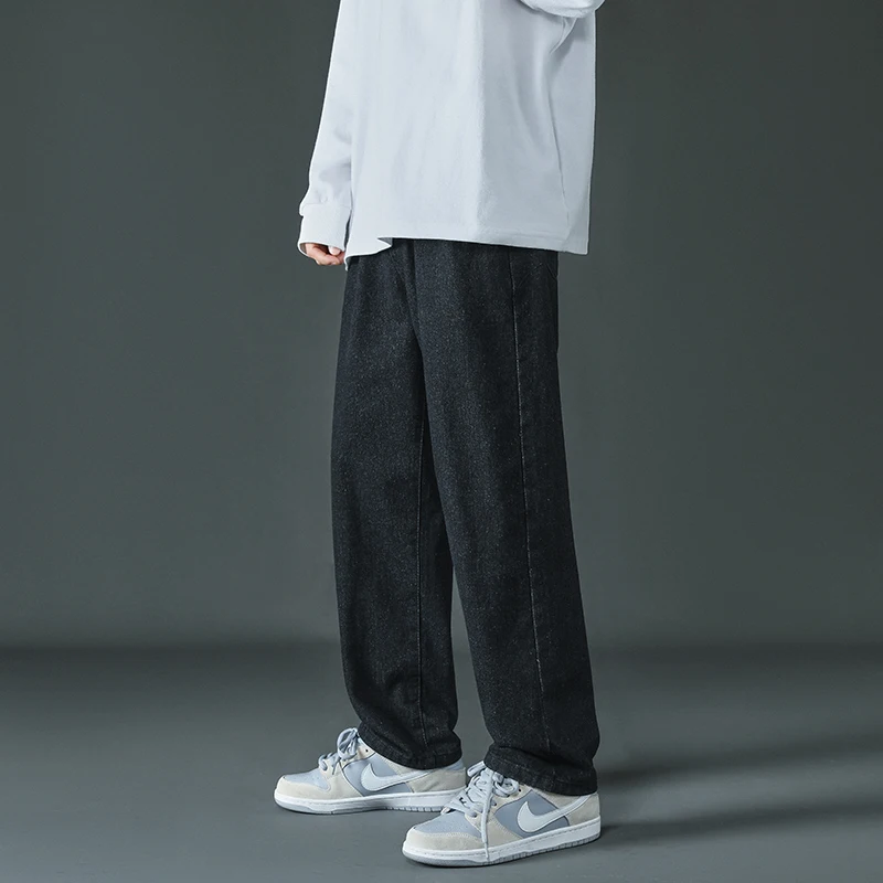 2022 New Men's Blue Jeans Brand Spring Y2K Streetwear Korean Wide Leg Jeans Men Pants Fashion Hip Hop Straight Casual Jeans Men