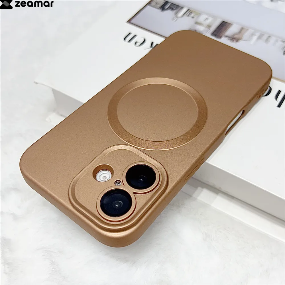 Роскошный металлический компакт-диск для Magsafe магнитный мягкий чехол iPhone 16 15 14