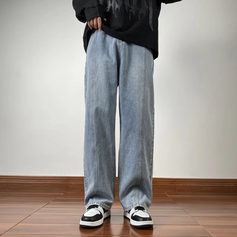 Men's fall and winter fashion Jeans Straight loose slim retro casual Pants Men's Clothing Jeans