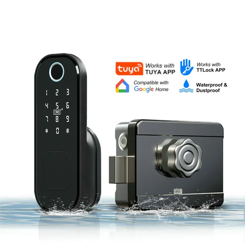 Smart Fingerprint Door Lock Bluetooth Wifi TTLock / TUYA APP RFID Key Passcode Electronic Doorlock Alexa &amp Google Assistant |