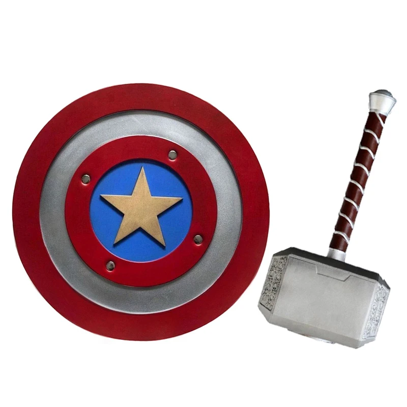 

Marvel Superhero Captain America Shield 1:1 Avengers Shield Prop Cosplay Weapons Gift Safety PU Model Iron Man Thor's Hammer