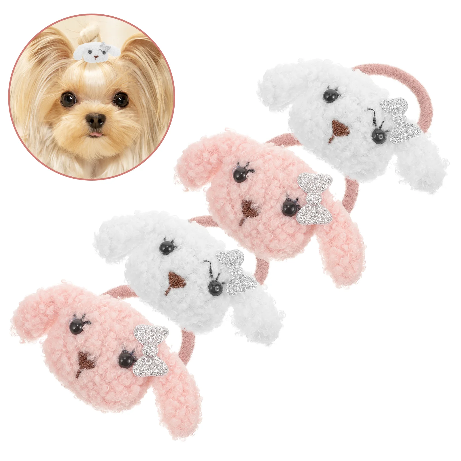 

4 Pcs Girls Hair Accessories Tie Hairbands Puppy Ties Small Dogs Decorate Headbands Child