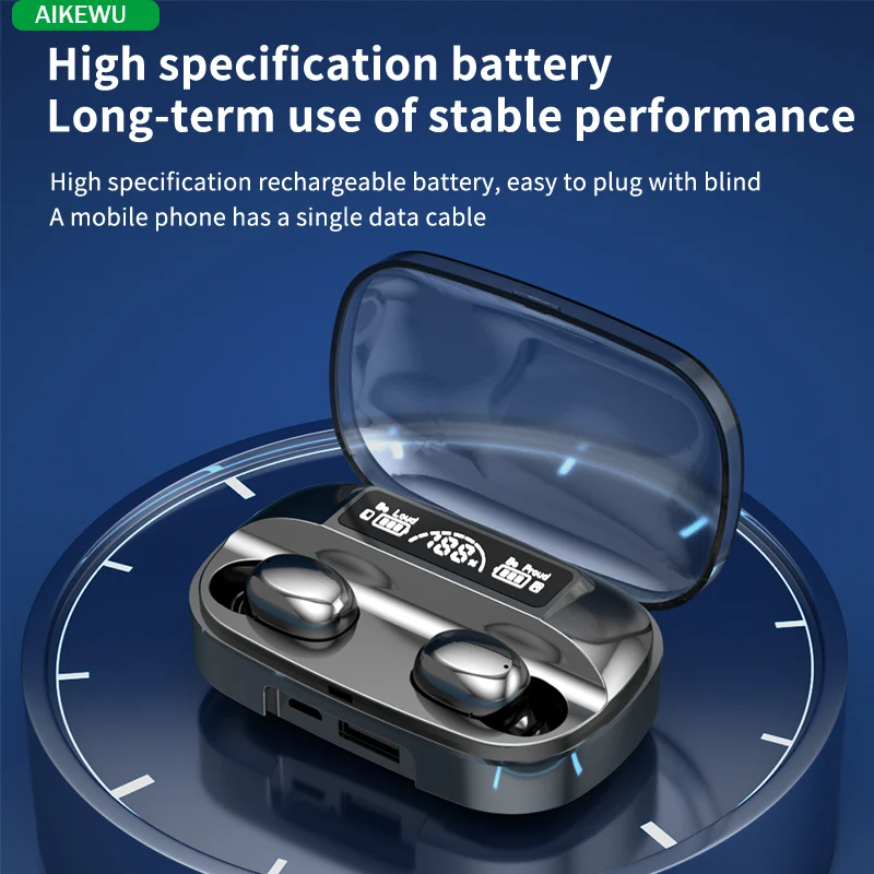 

T16 Wireless Bluetooth Headphone Mini Sports in-ear Touch Digital Display TWS Bluetooth Headset 5.2