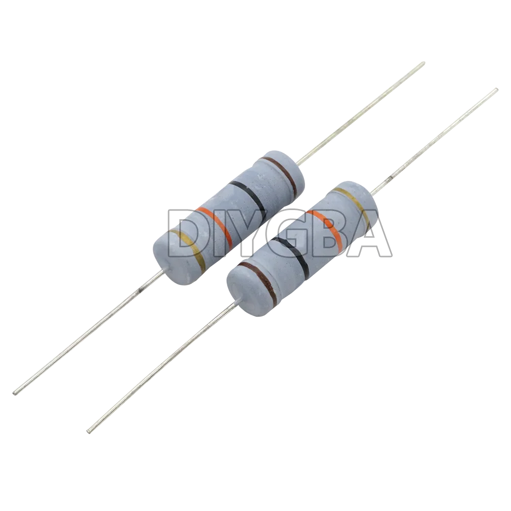 DIYGBA брендовый резистор из углеродной пленки 5 Вт 100 шт. серый 1R ~ 1 м со сквозным