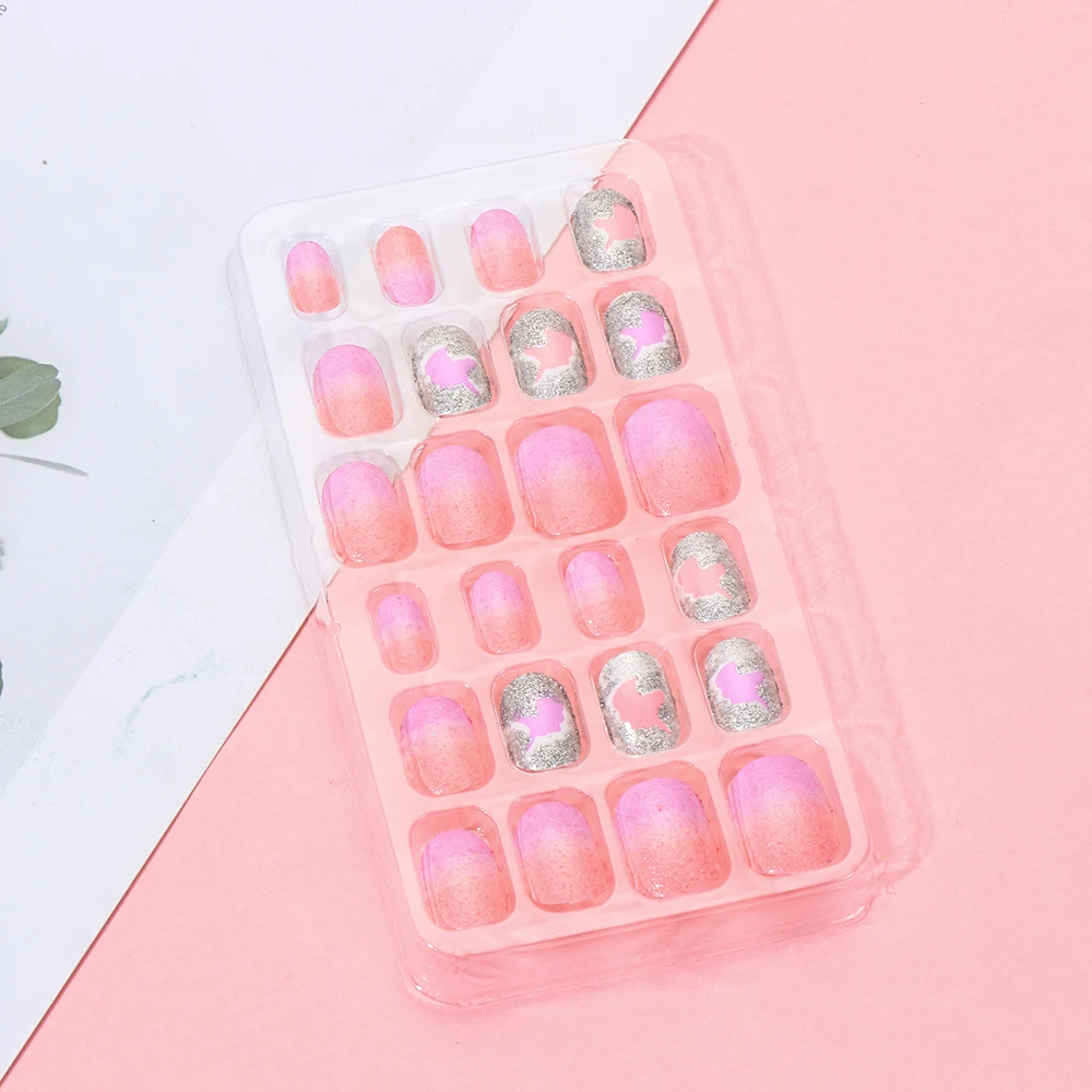 24 шт./коркор. новые модные детские накладные ногти в виде конфет Детские