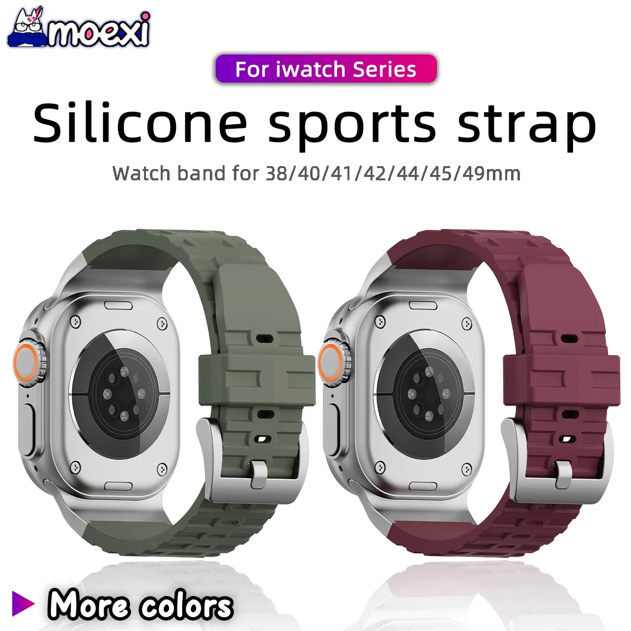 Силиконовый ремешок для смарт-часов HK10 Ultra 3 HK9 Pro Max 2 44 мм 45 42 38 49 HK8 H12 DT8 Plus S9 SE Band