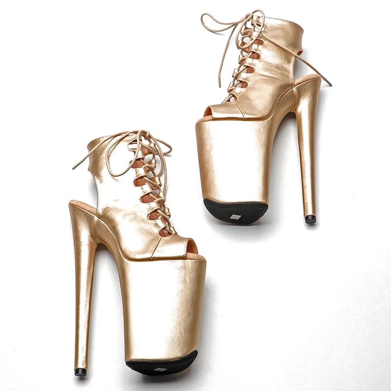 Leecabe  23CM/9inches  Ankle Boots Sexy Fetish Stripper Shoes Women Pole Dance Models Catwalk Show High Heels 2B