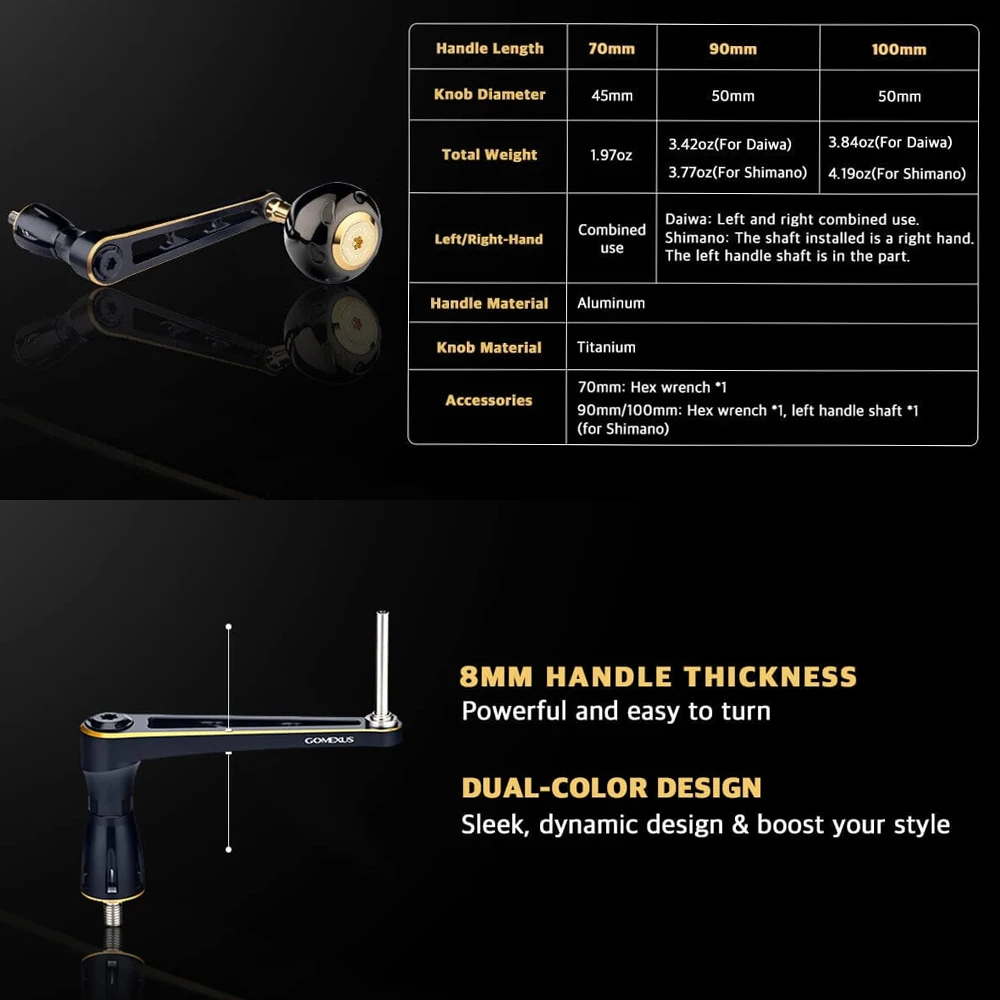 Фото Ручка GOMEXUS-Power 90 мм 100 мм Stella SW Twin Power SW с титановой ручкой 50 мм LMY-TB50 №4