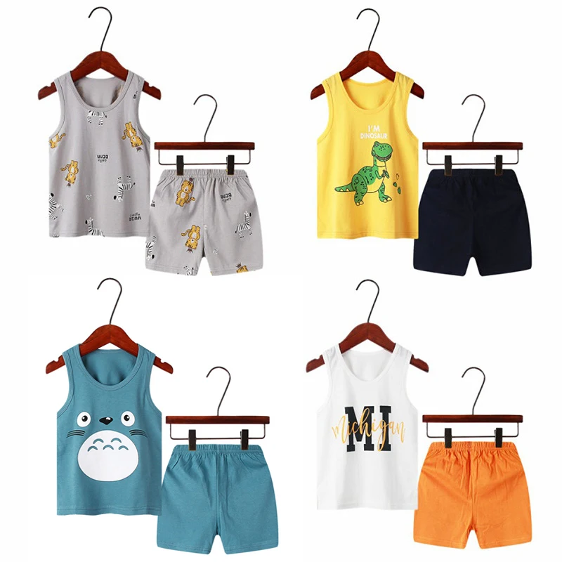 

Летняя Детская Пижама Тоторо, пижама, детский жилет + шорты, 2 шт., мультяшная Пижама для девочек и мальчиков, детская одежда для сна, Ночная одежда