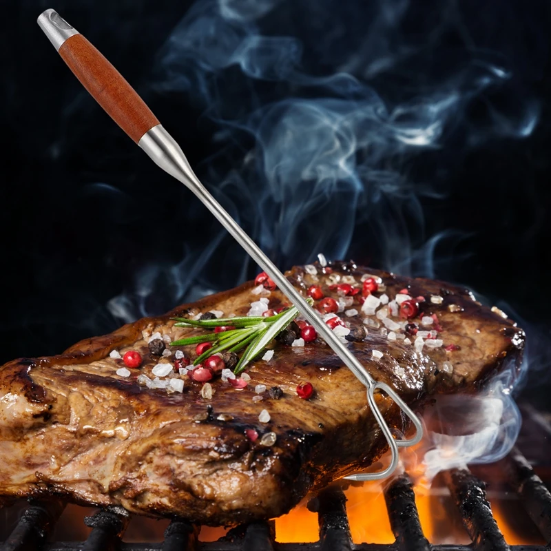 Деревянный крючок для переворачивания свиных отбив S-образный гриль-крючок