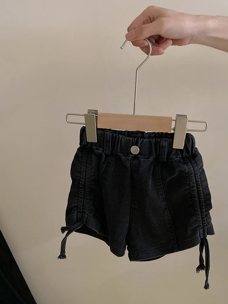 Летняя одежда для девочек кружевная рубашка с короткими рукавами и надписью