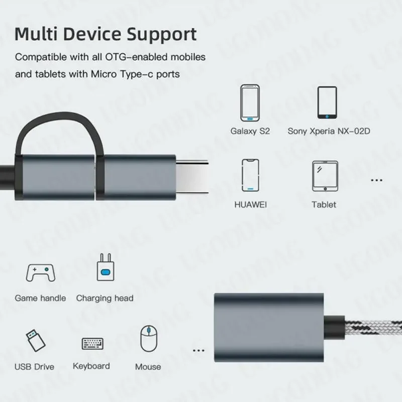 Кабель-адаптер 2 в 1 USB 3 0 OTG Type-USB C Micro к интерфейсу USB3.0 конвертер для зарядки