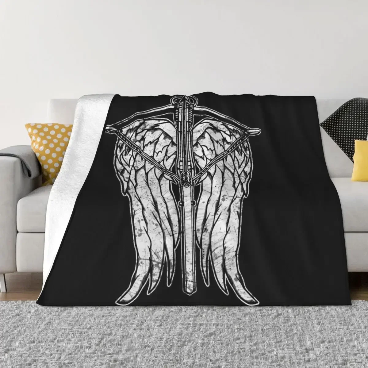 Крылья Ангела и арбалет (грязные) декоративное одеяло для сна одеяла