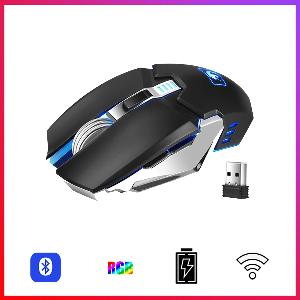 

3000DPI 2.4G Gaming Mouse for Computer PC Gamer Complete Wireless RGB Bluetooth-compatible 6 Button USB Mause Laptop Accessories