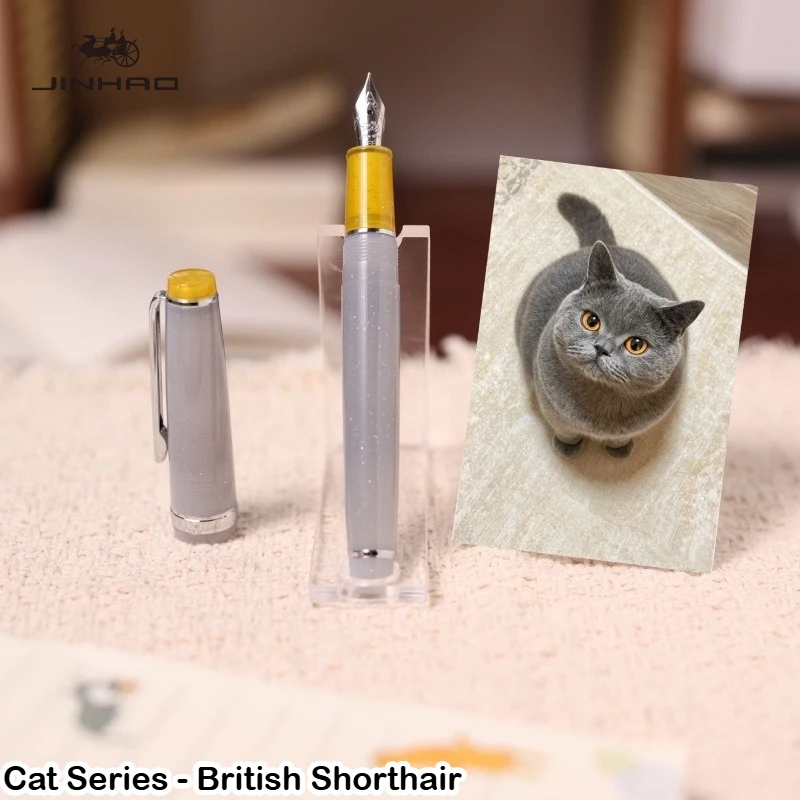 Фото Ручка-фонтан JINHAO 82 серии Limited Edition Pet Cat, EF/F/M, с зажимом из розового золота, для каллиграфии, канцелярские товары для школы и офиса №1