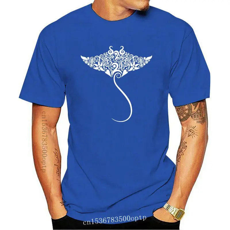 

Stingray-Camiseta informal con estampado de rizos para hombre, camisa de manga corta con diseño de arte personalizado, color bla