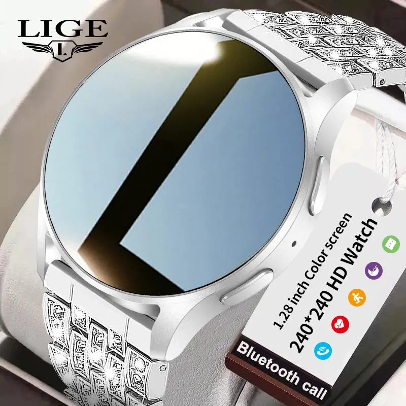 

LIGE reloj inteligente mujer Dial Call Smartwatch GPS Track Sport Voice Assistant Message Reminder Waterproof Smart Watch Women