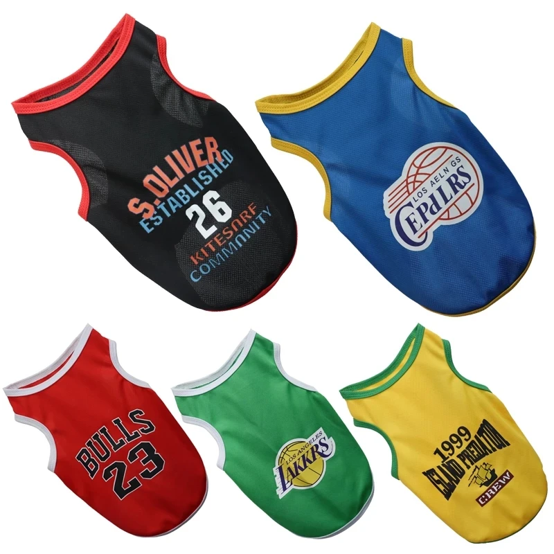 

Summer Pet Dog Clothes Breathable Basketball Shirt Puppy Vest Quick-drying Pet Sweatshirt Dog T-shirt Chihuahua Dog Clothing
