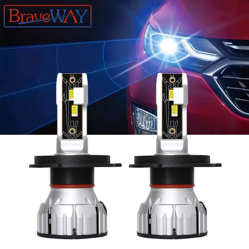 

BraveWay NEW CSP Chip LED Bulb H1 H4 H7 H8 H11 HB3 HB4 9005 9006 LED Headlight for Car Light Bulbs Ice Lamp Fog lights 6500K 12V