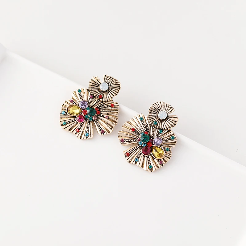 Винтажные Роскошные серьги из сплава для женщин, высококачественные аксессуары для повседневной носки