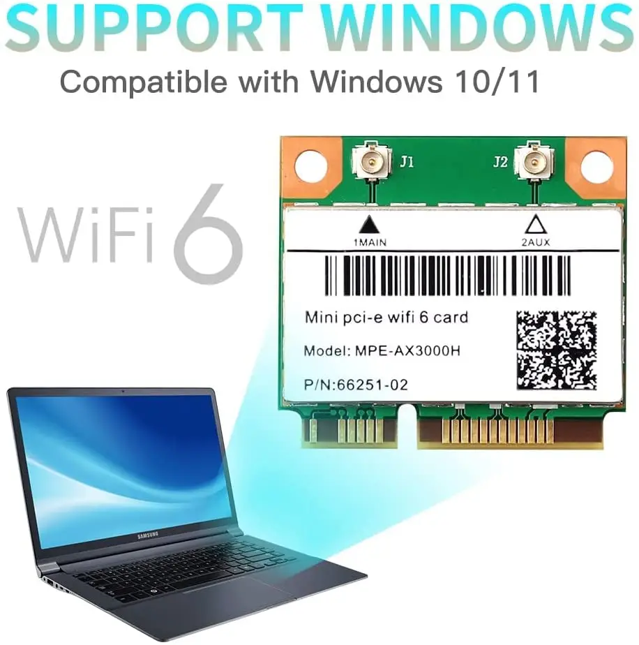 MPE-AX3000H WiFi 6 двухдиапазонный 802.11ax половинная мини PCI-E Wi-Fi карта PCI Express сетевой