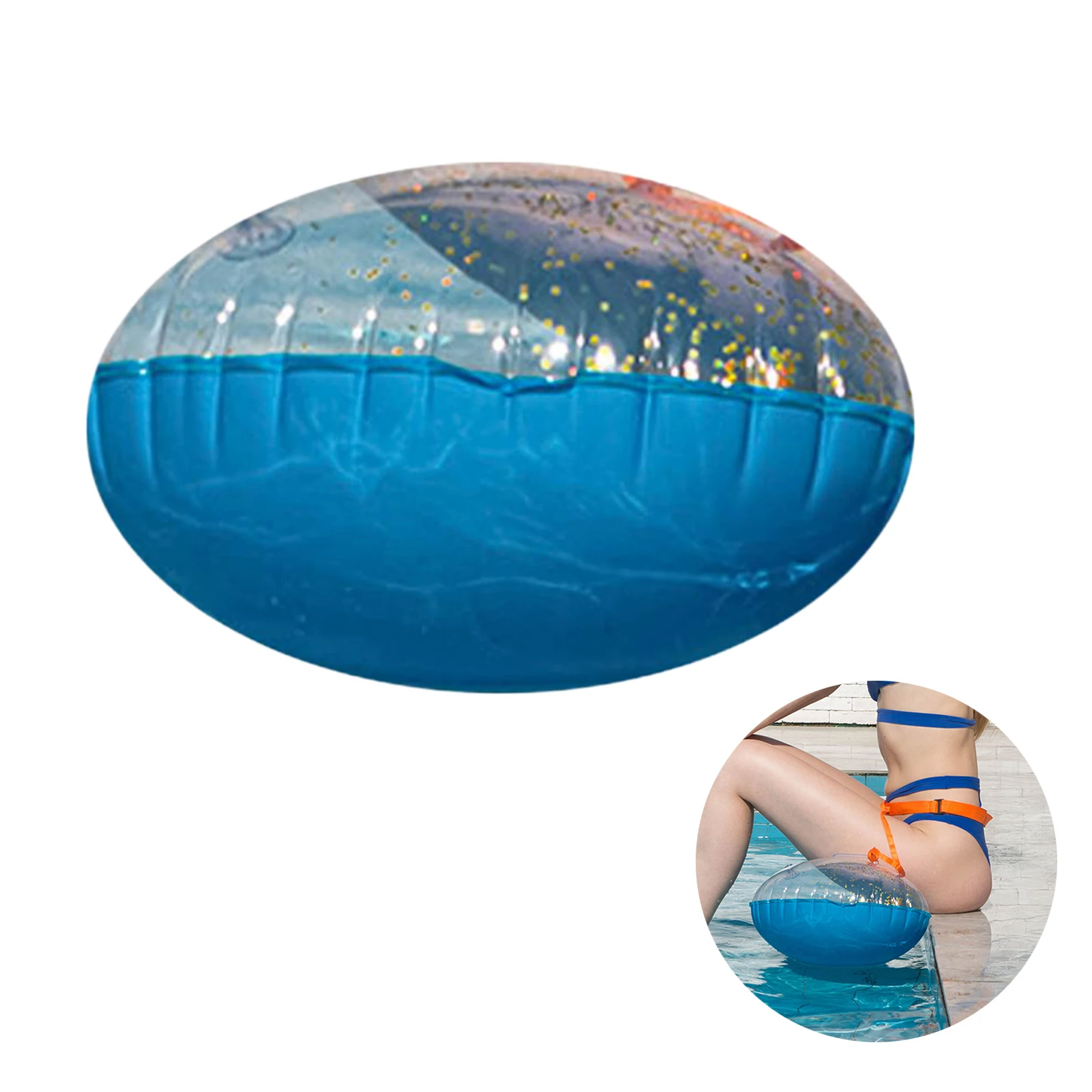 

Swimming Buoy Tow Float Inflatable Highly Visible PVC Sequins Swimming Float Dry Bag With Single & Adjustable Waist Belt For