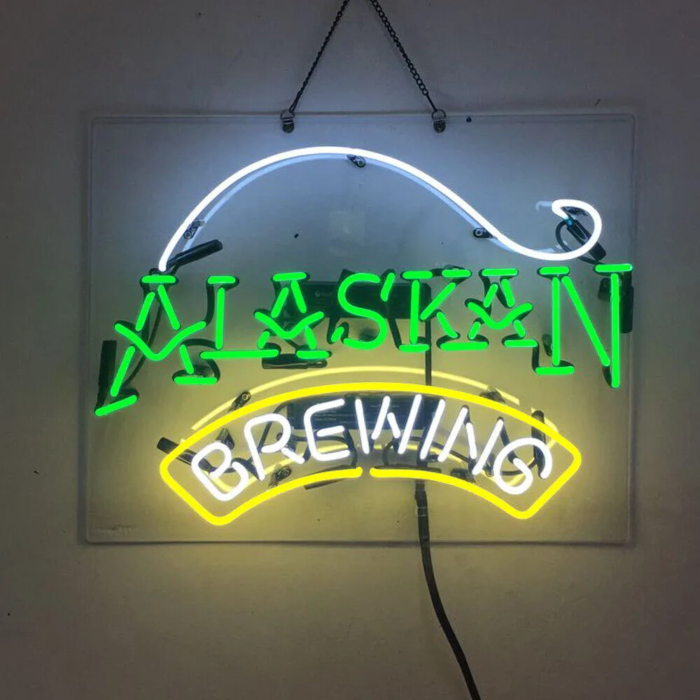 

Alaskan Brewing Beer Neon Light Sign Custom Handmade Real Glass Tube Firm Bar Store Advertise Room Decor Display Lamp 19"X15"