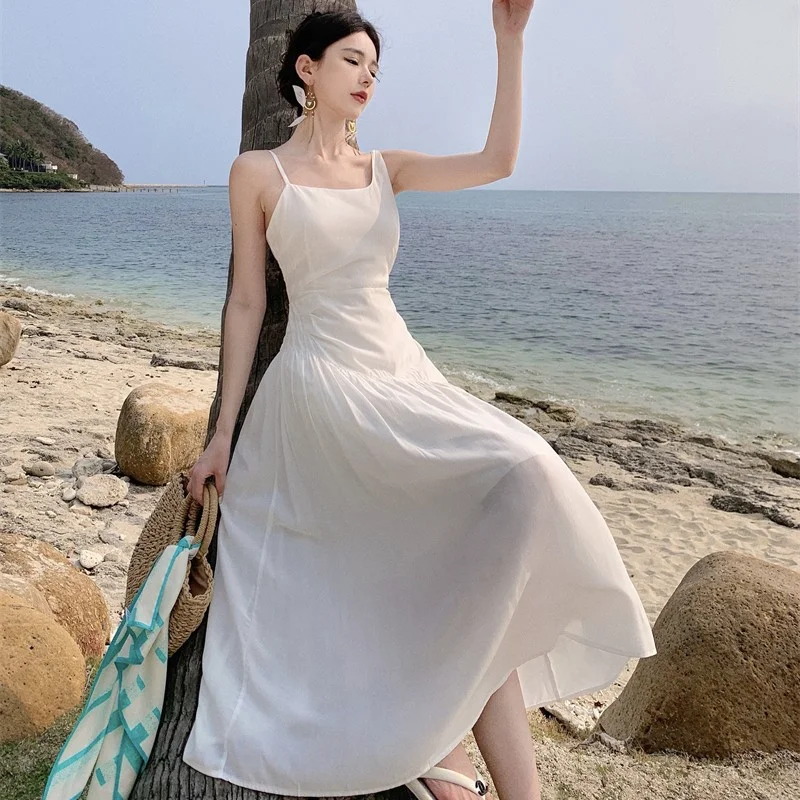 

Женское приталенное платье на бретельках, розовое длинное платье для весны и лета, 2023