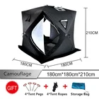 Палатка для зимней рыбалки, кемпинга, хлопковая палатка для подледной рыбалки, сауна, палатка для улицы, 1,8*1,8*2,1 м, 2 двери, обычнаяиндивидуальнаяс дымоходом, 3 типа