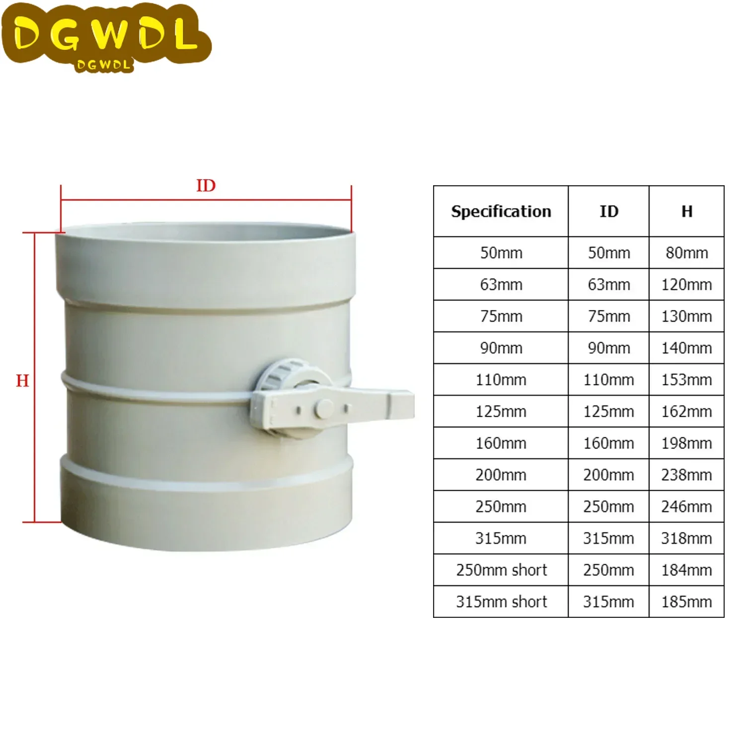 Вентиляционная труба Клапан HVAC Газовый клапан из АБС-пластика Воздушная