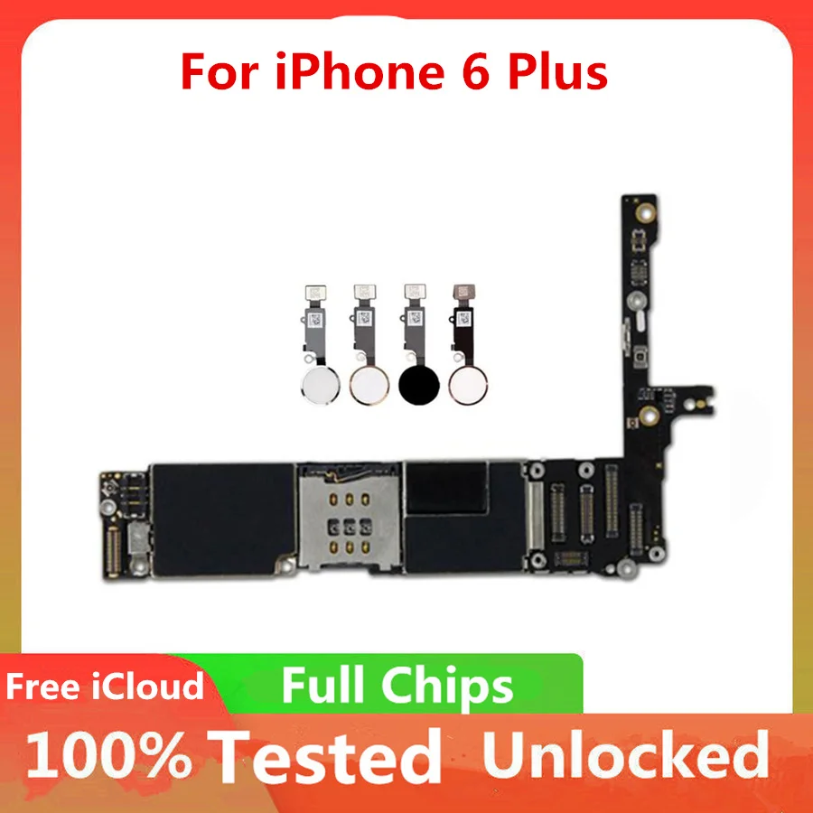Оригинальная разблокированная материнская плата для iPhone 5S 7 Plus 8 6P P с Touch ID Clean IMEI