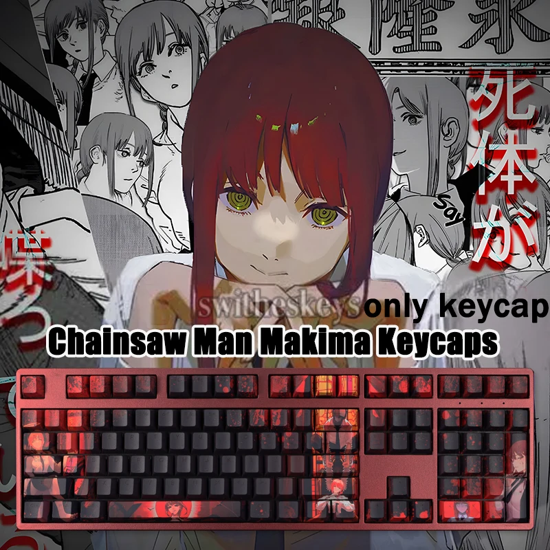 

108 Keys Anime Makima Backlit Keycaps Cherry Profile PBT Dye Sublimation Mechanical Keyboard Keycap For MX Switch 61/87/104/108