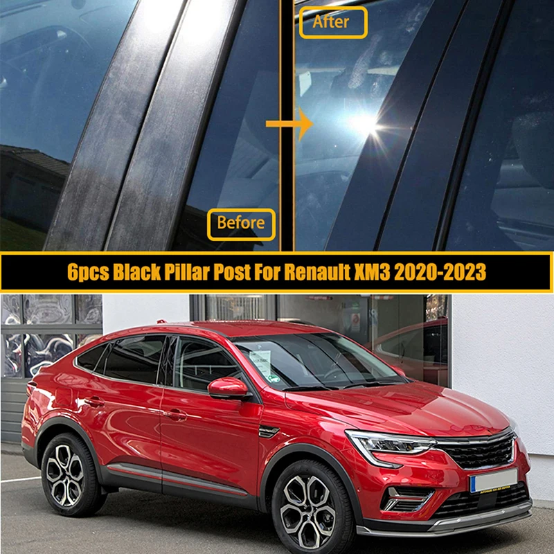 

6 шт., накладки на стойки автомобильных дверей и окон, наклейка на крышку, Внешние детали для Renault XM3/Megan Conquest/ Arkana 2020 2021-2023